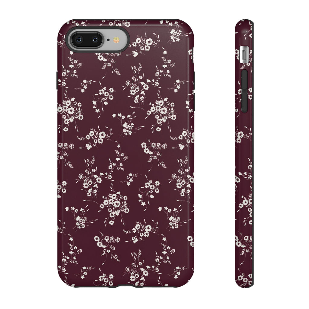 Burgundy Ditsy Floral Tough Case