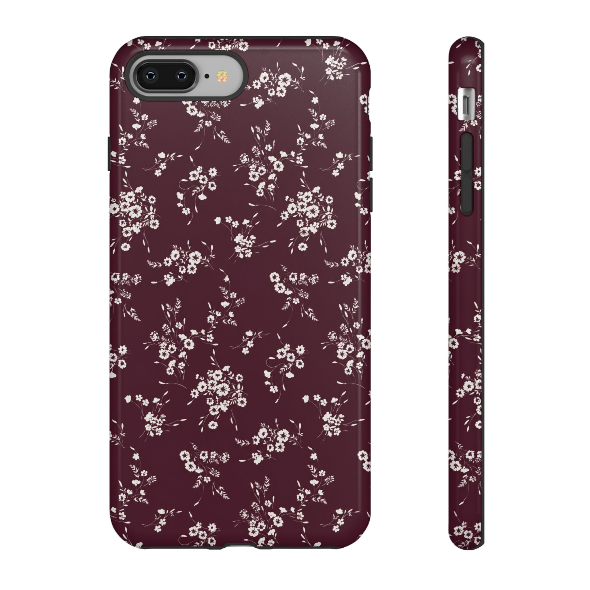 Burgundy Ditsy Floral Tough Case