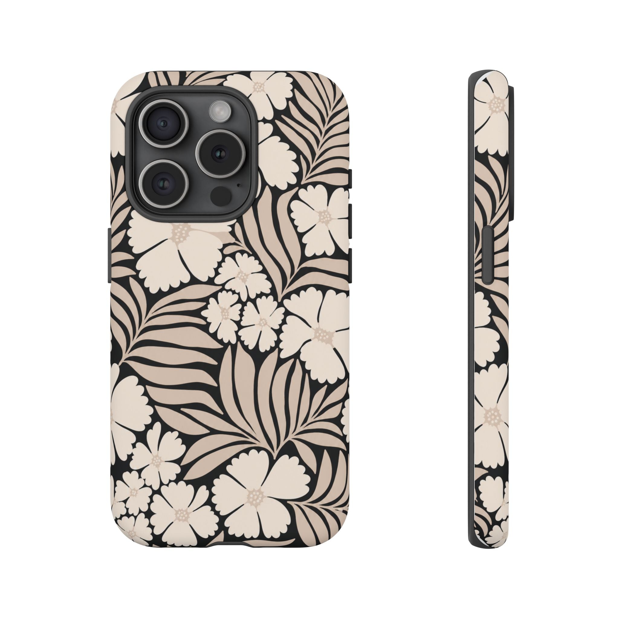 Neutral Floral Silhouette Tough Case