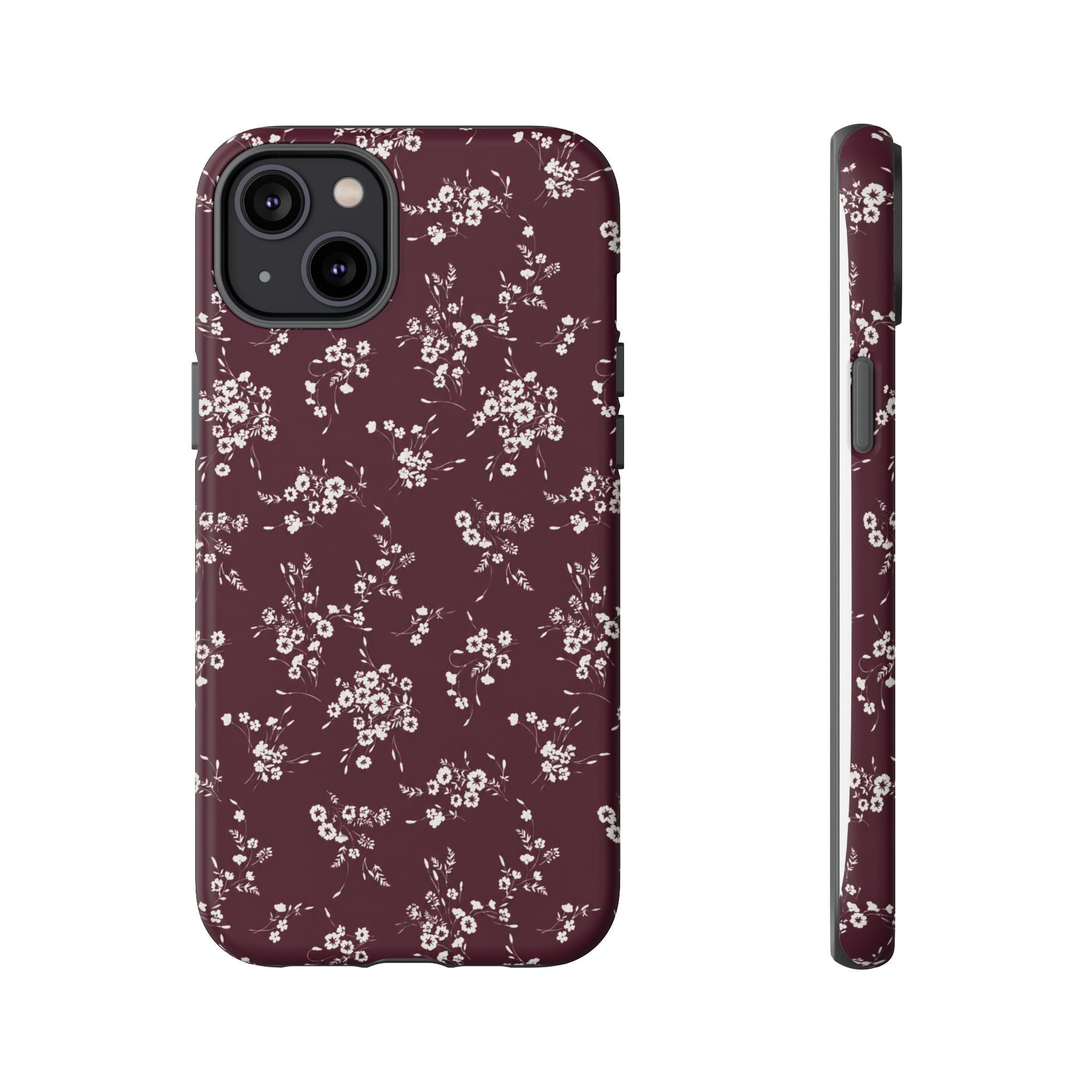 Burgundy Ditsy Floral Tough Case