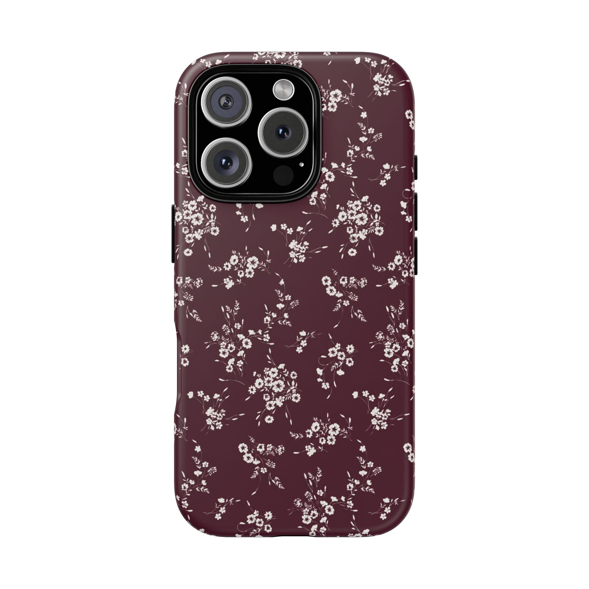 Burgundy Ditsy Floral Tough Case