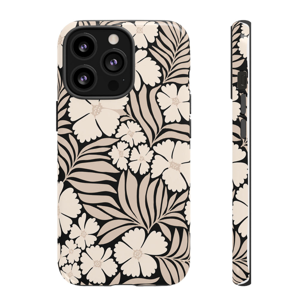 Neutral Floral Silhouette Tough Case