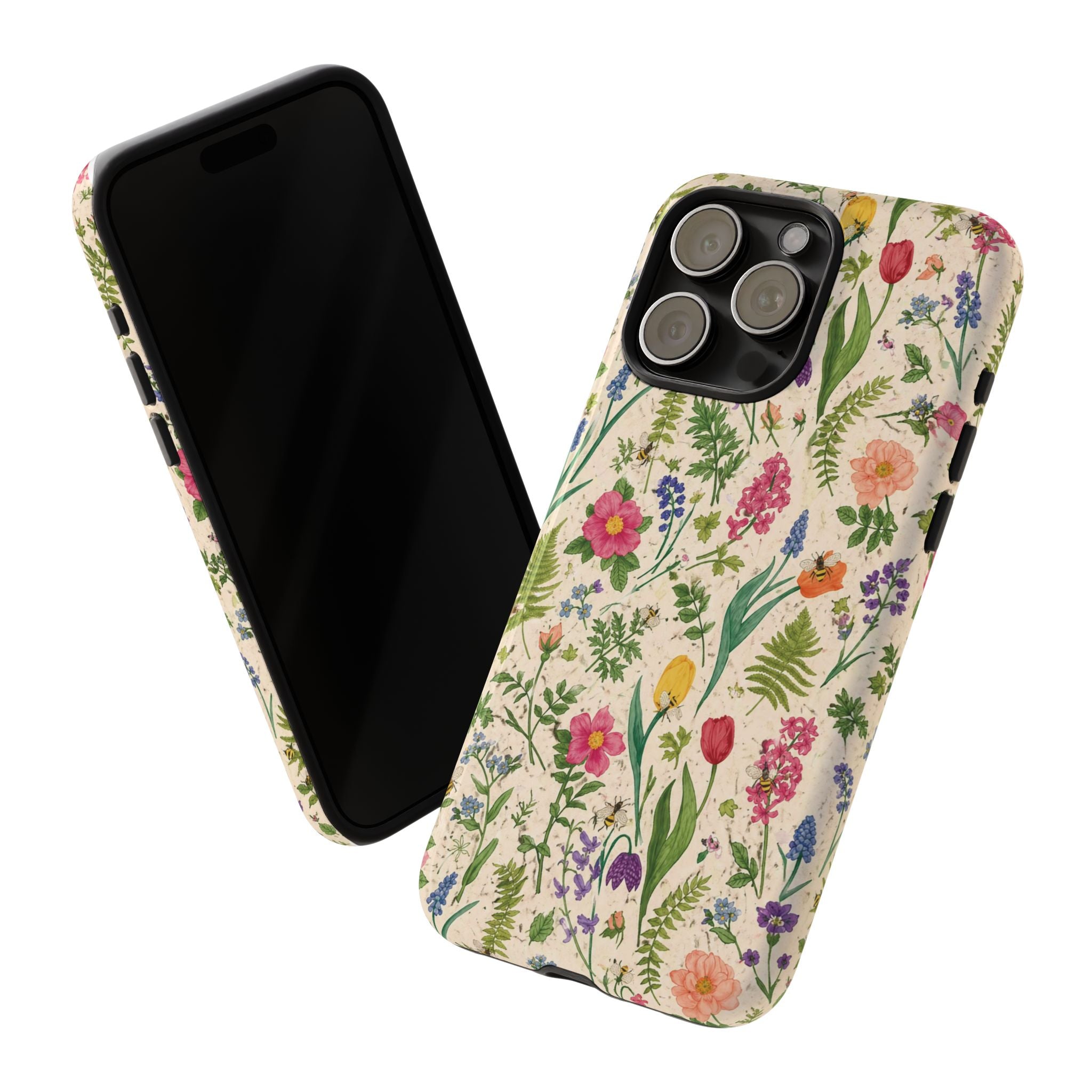 Spring Floral & Bee Pattern Tough Case