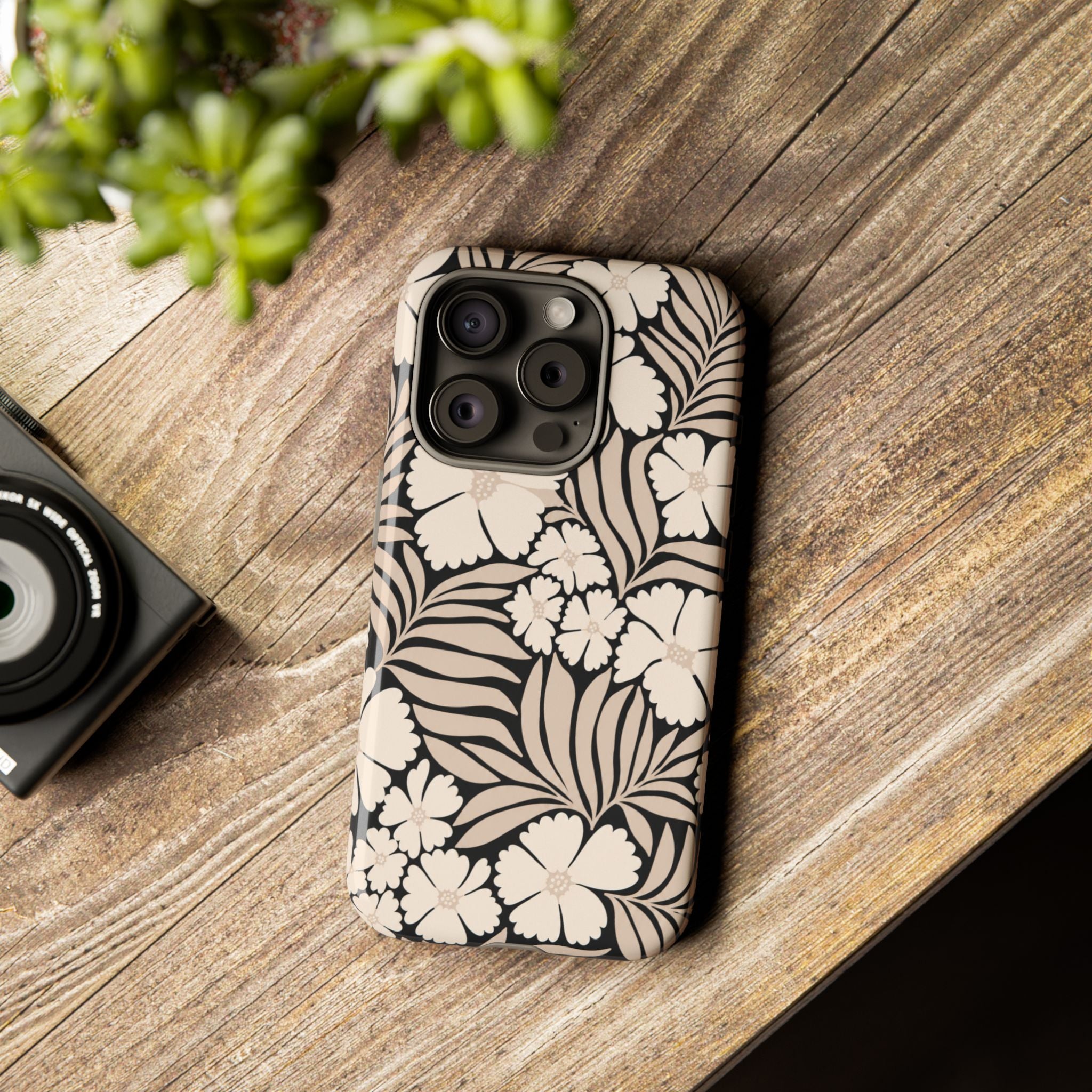 Neutral Floral Silhouette Tough Case