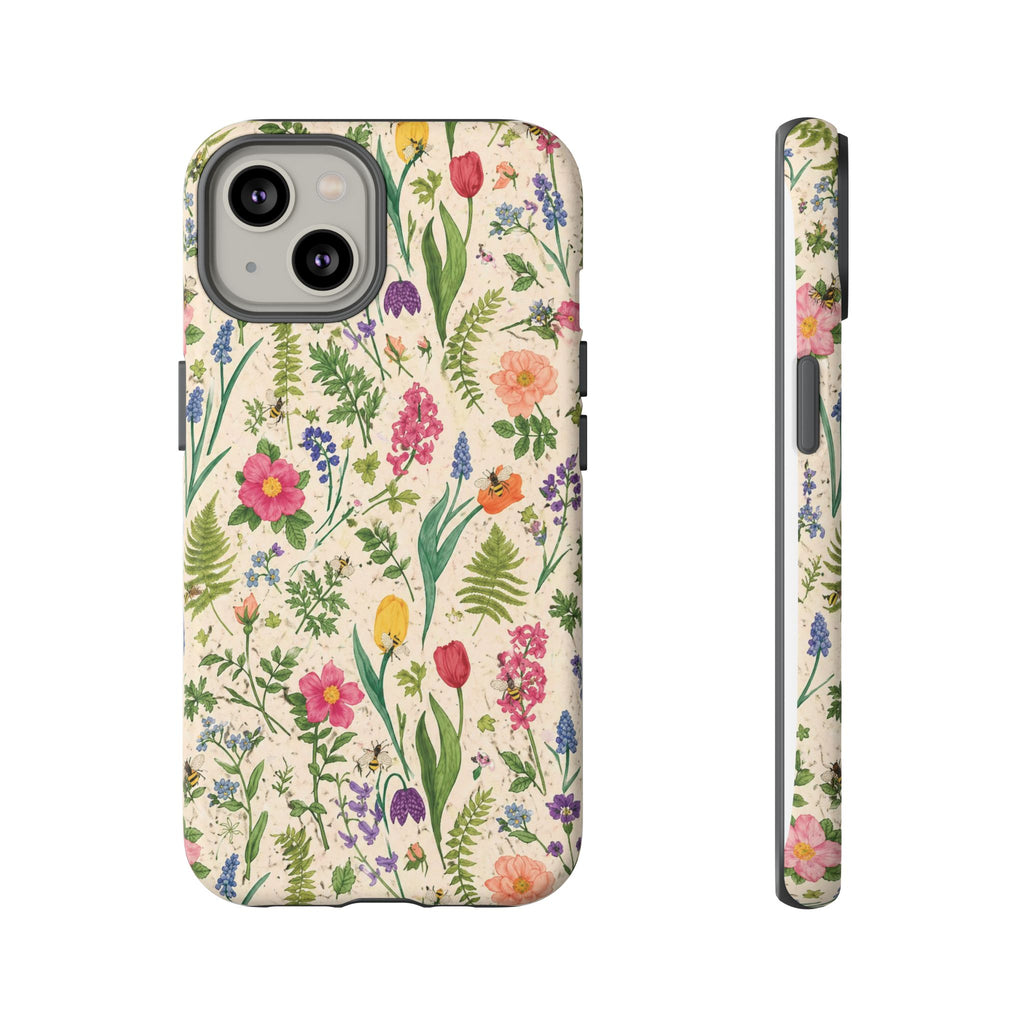 Spring Floral & Bee Pattern Tough Case