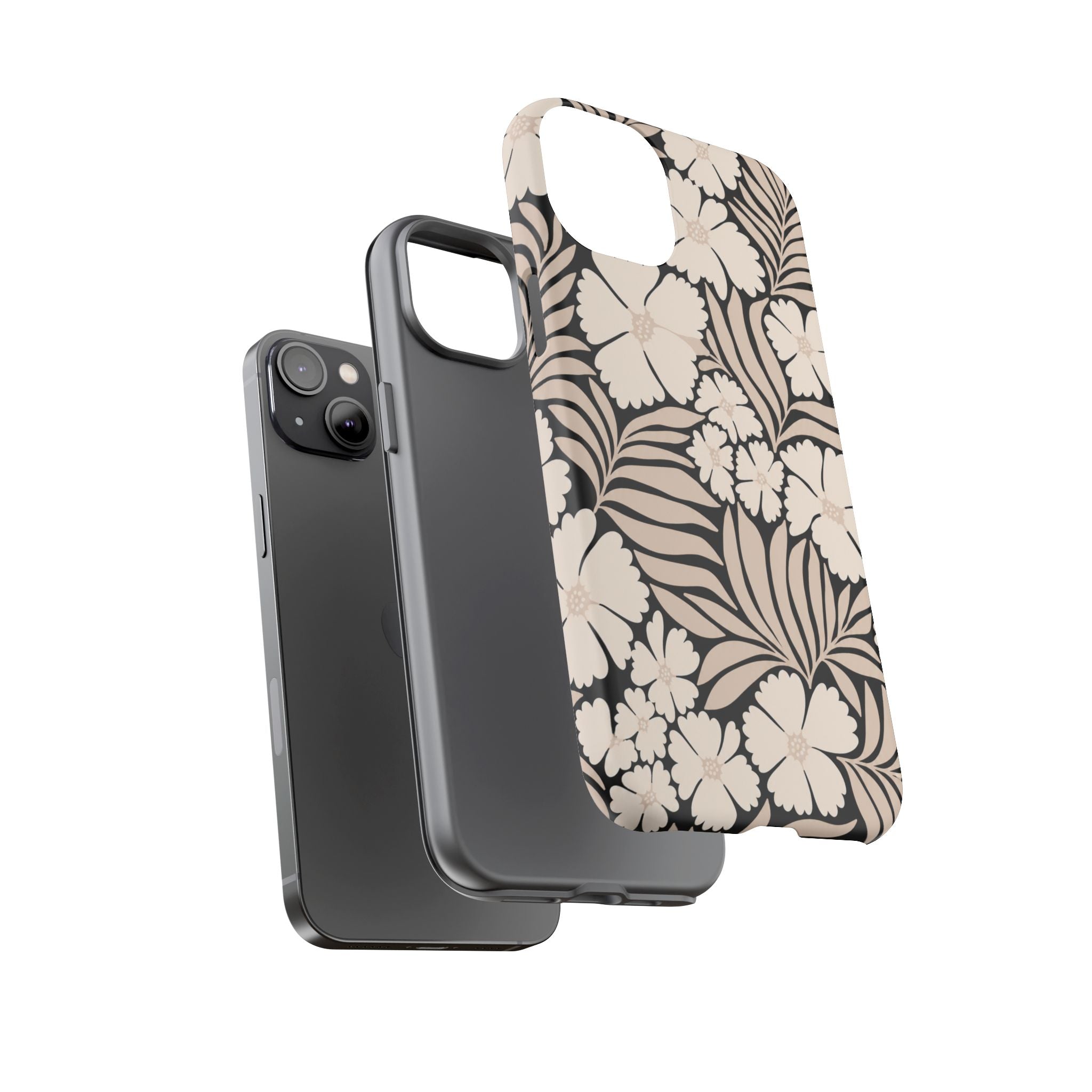 Neutral Floral Silhouette Tough Case