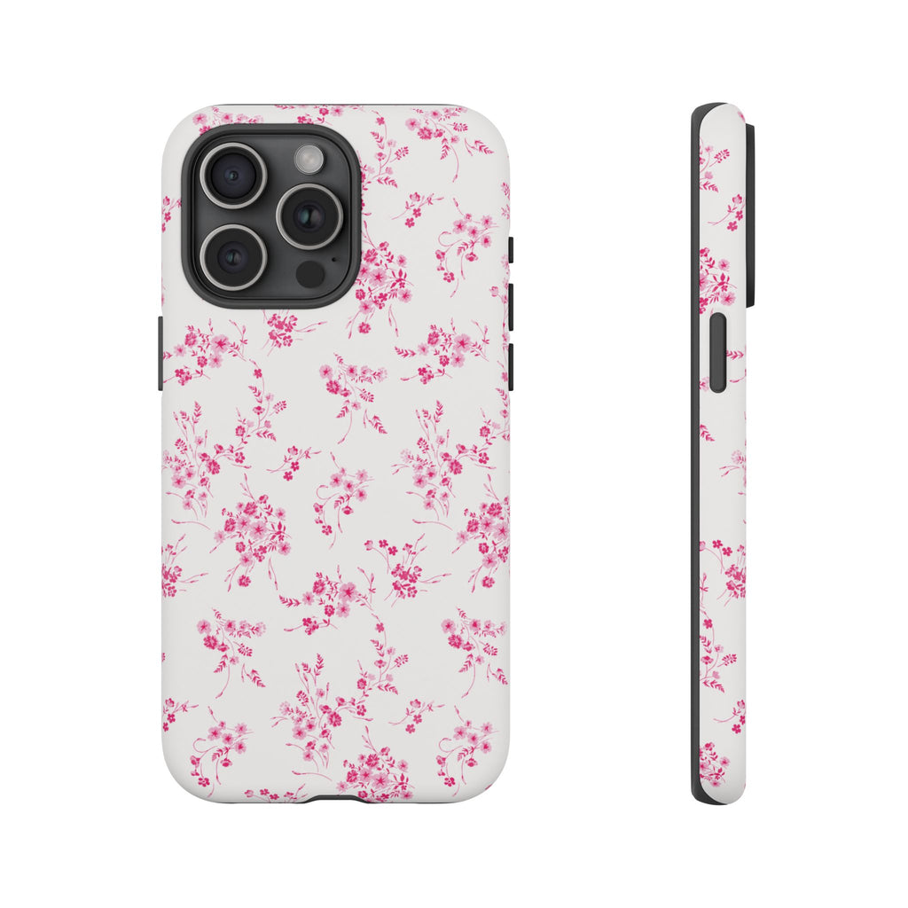 Burgundy Ditsy Floral Tough Case