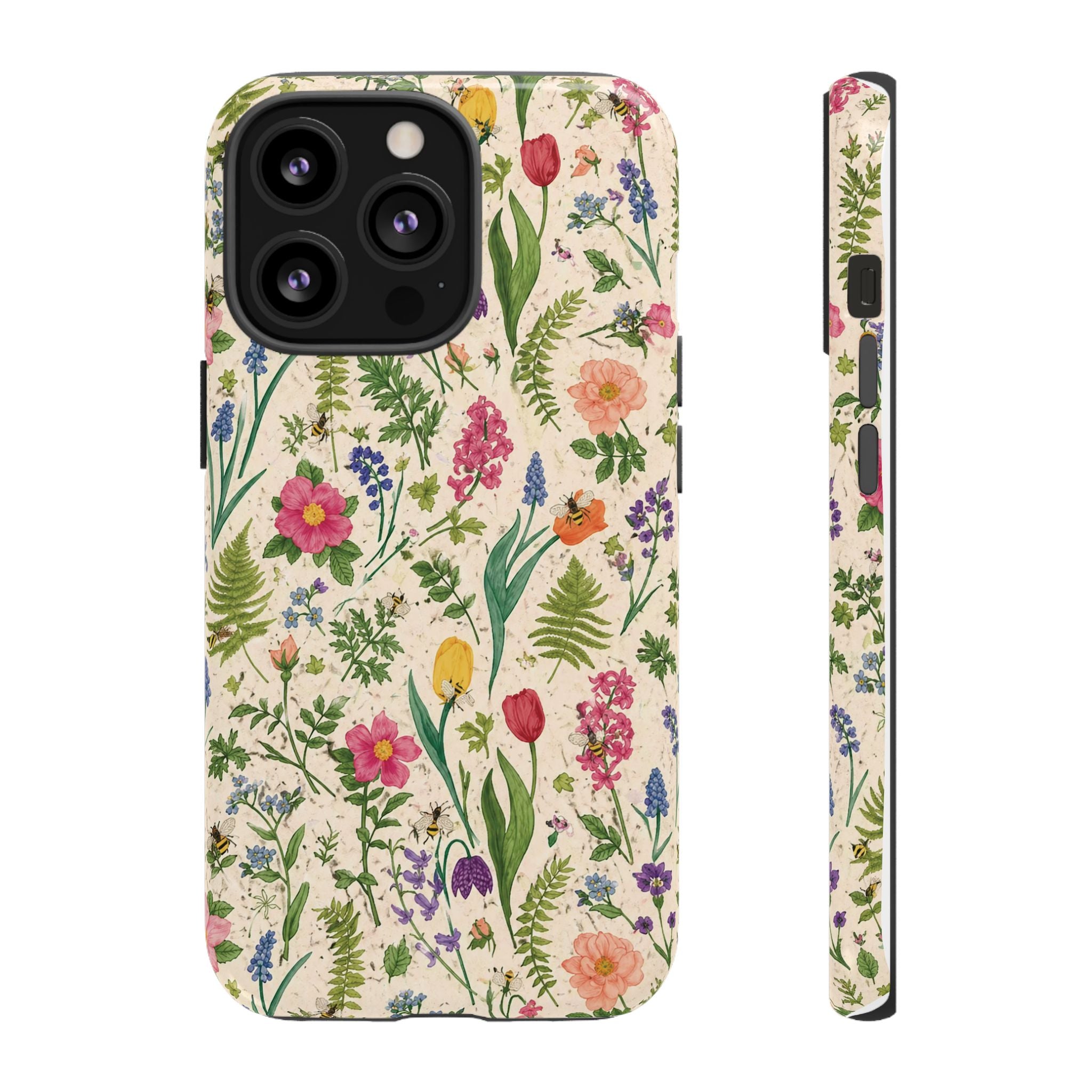 Spring Floral & Bee Pattern Tough Case