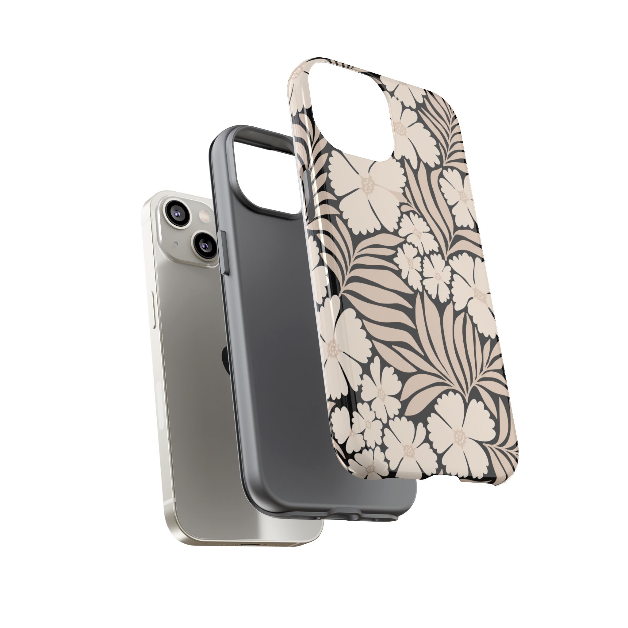 Neutral Floral Silhouette Tough Case