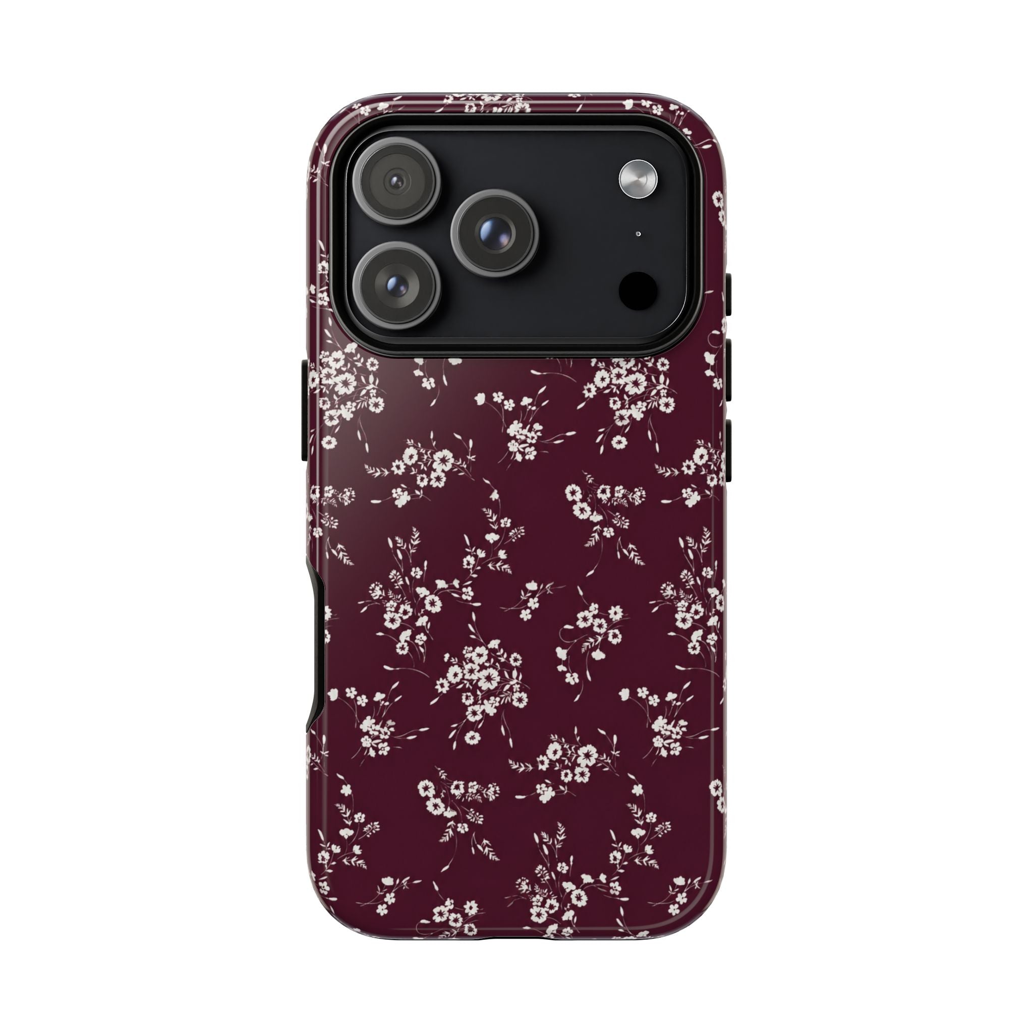 Burgundy Ditsy Floral Tough Case