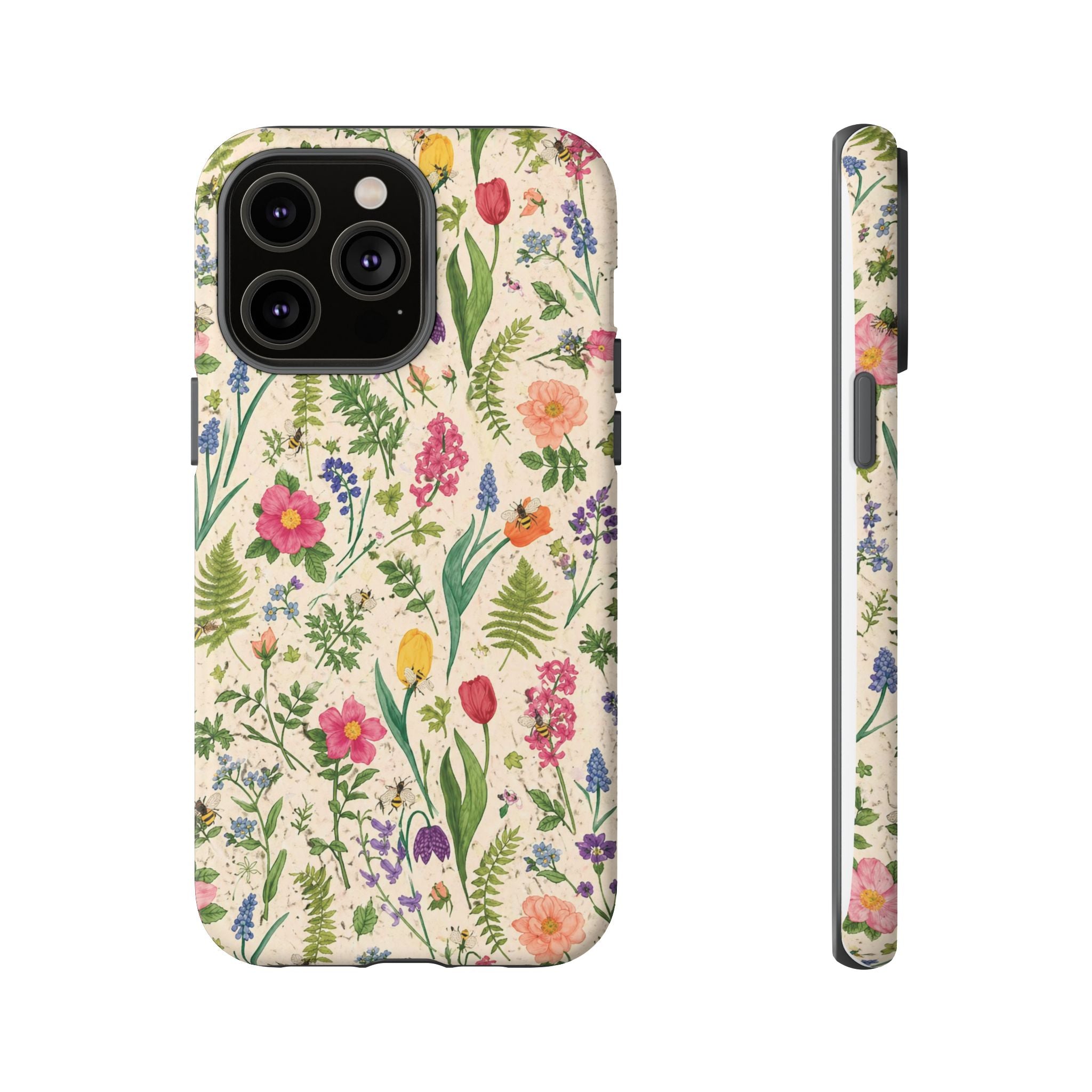 Spring Floral & Bee Pattern Tough Case
