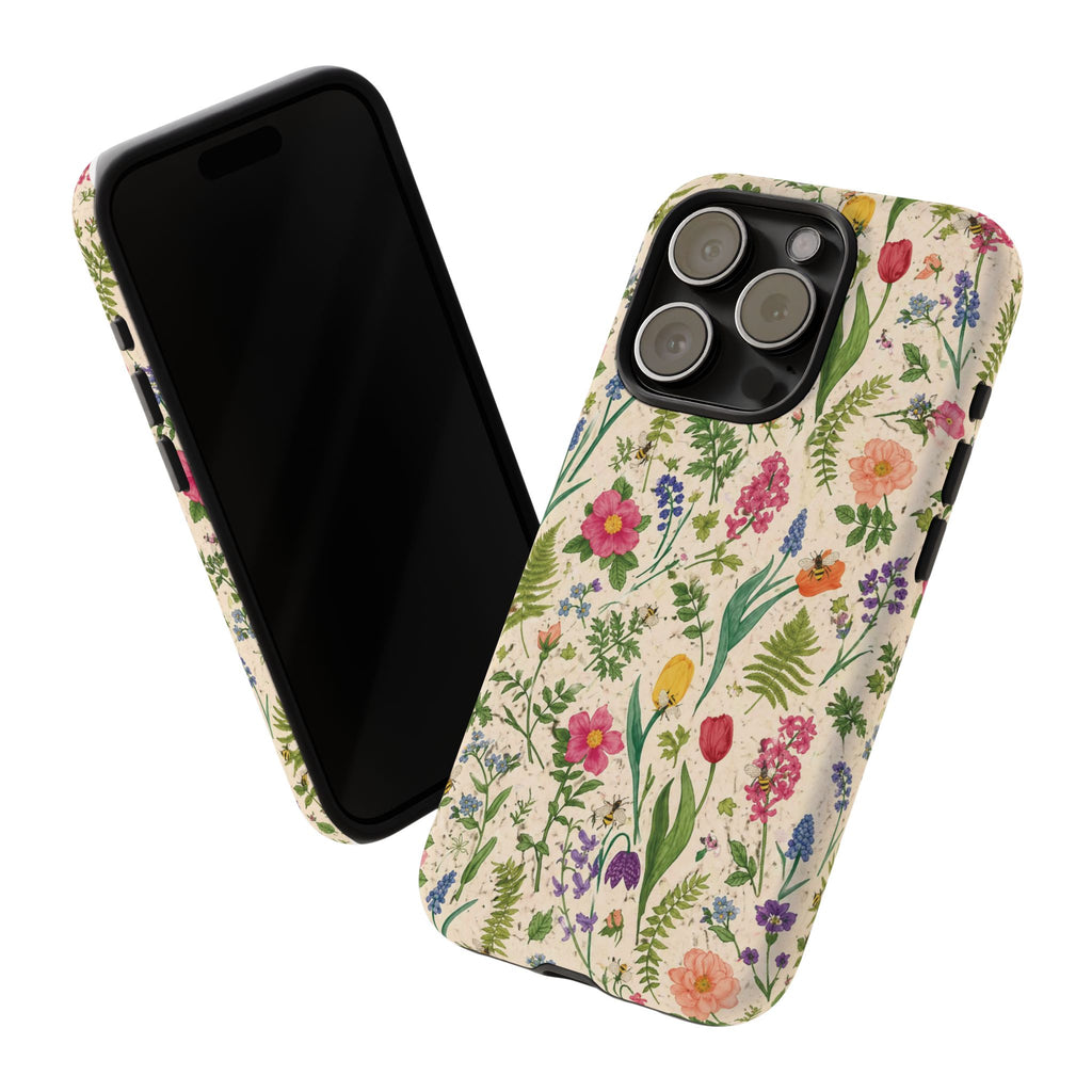 Spring Floral & Bee Pattern Tough Case