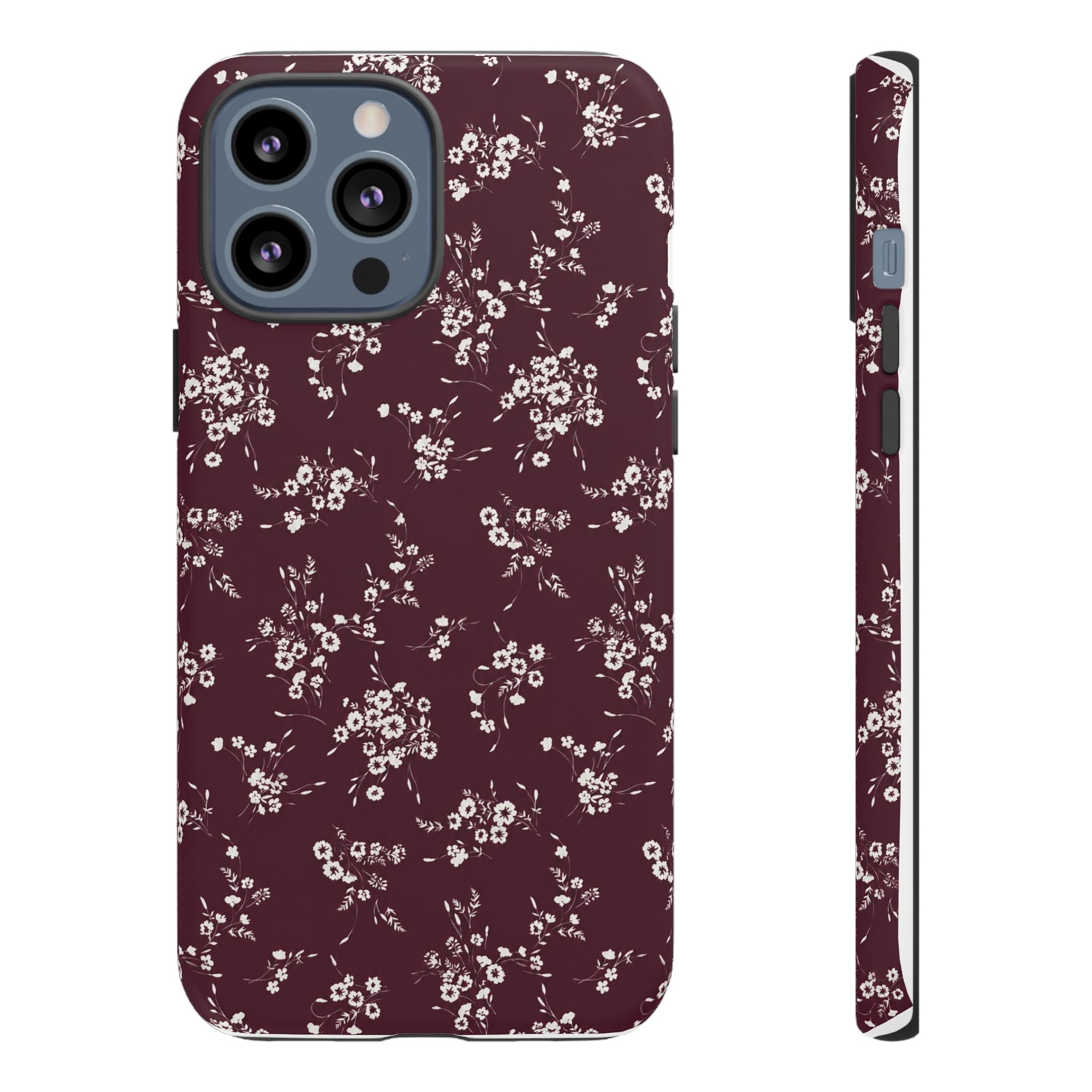Burgundy Ditsy Floral Tough Case