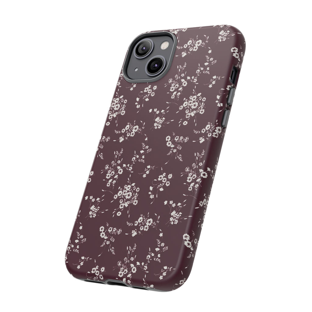 Burgundy Ditsy Floral Tough Case
