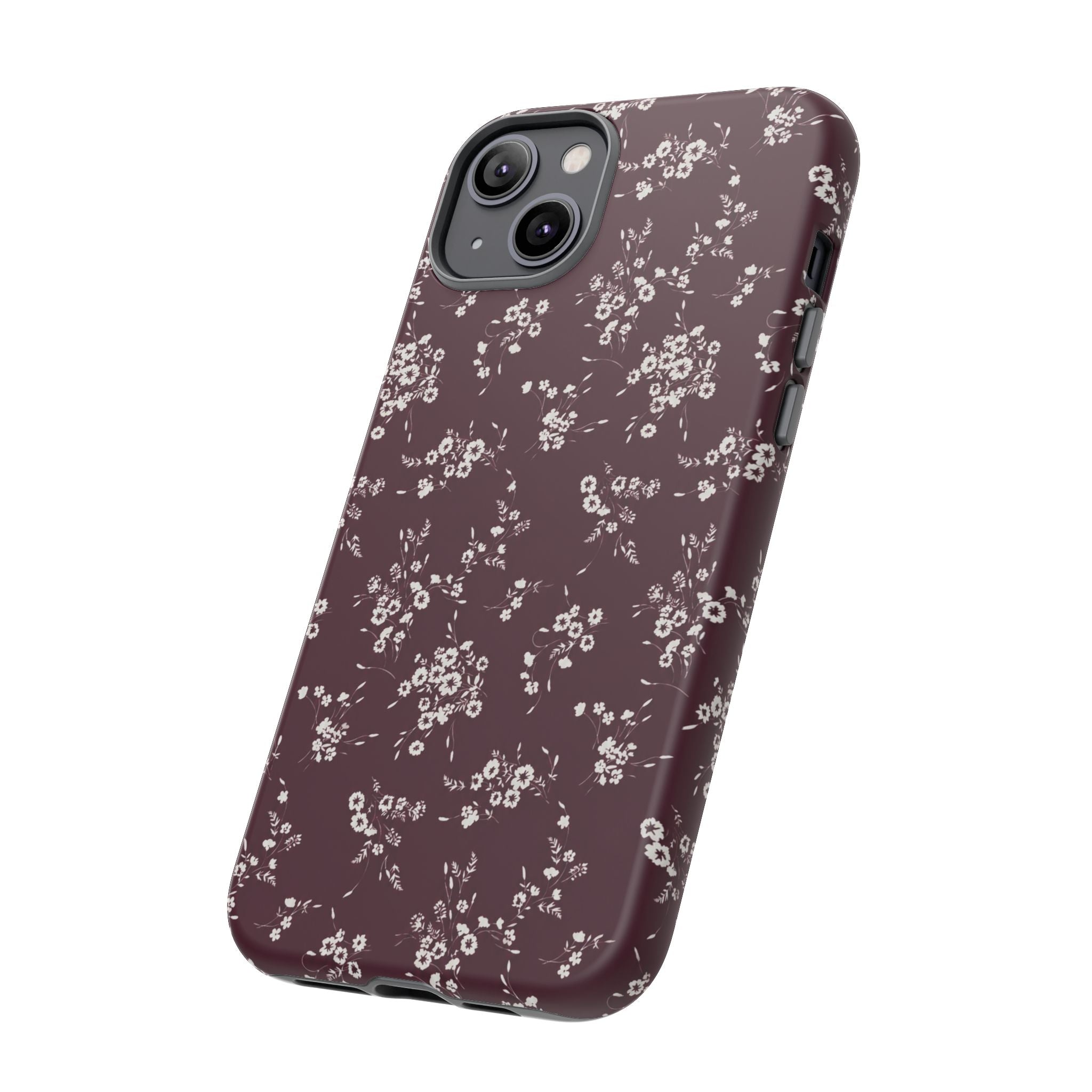 Burgundy Ditsy Floral Tough Case