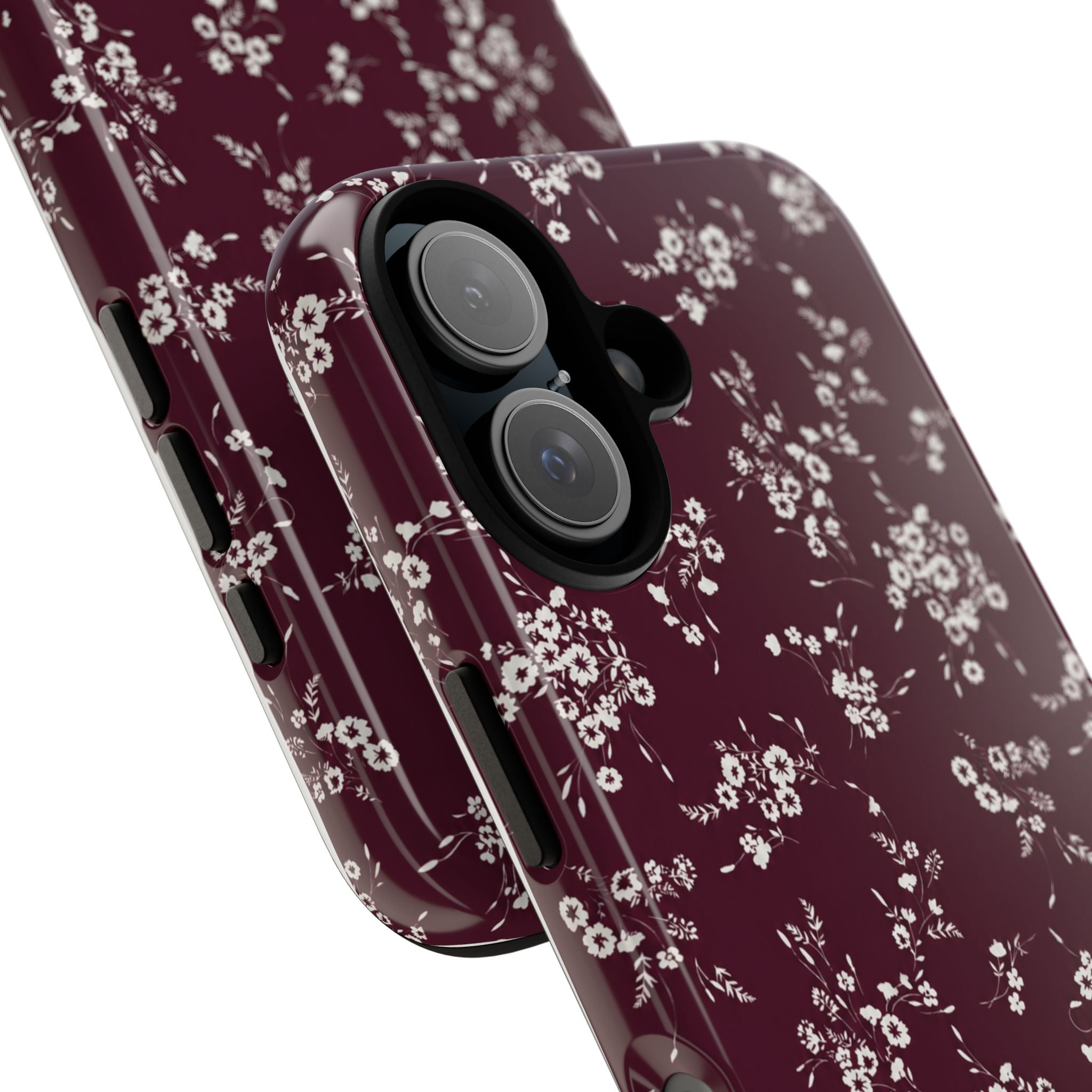 Burgundy Ditsy Floral Tough Case