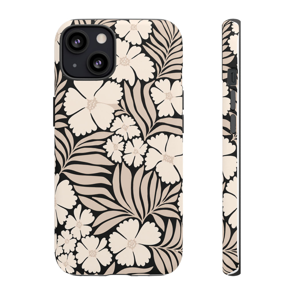 Neutral Floral Silhouette Tough Case