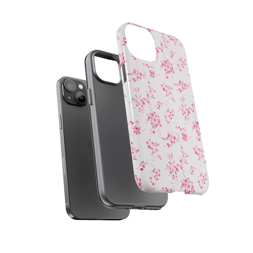 Burgundy Ditsy Floral Tough Case