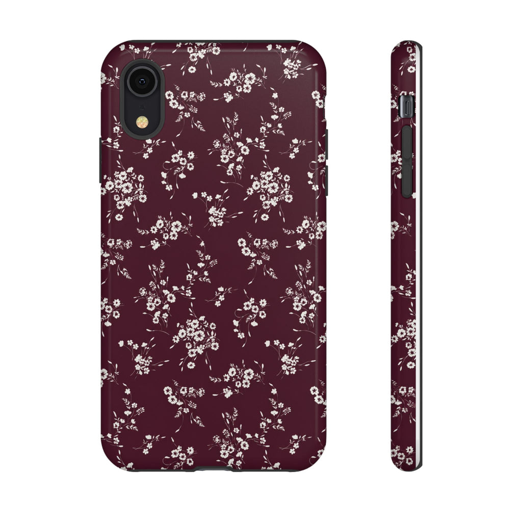 Burgundy Ditsy Floral Tough Case
