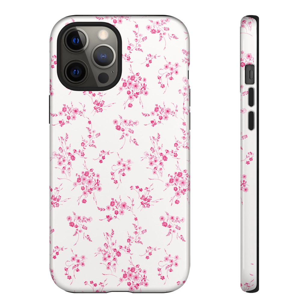 Burgundy Ditsy Floral Tough Case
