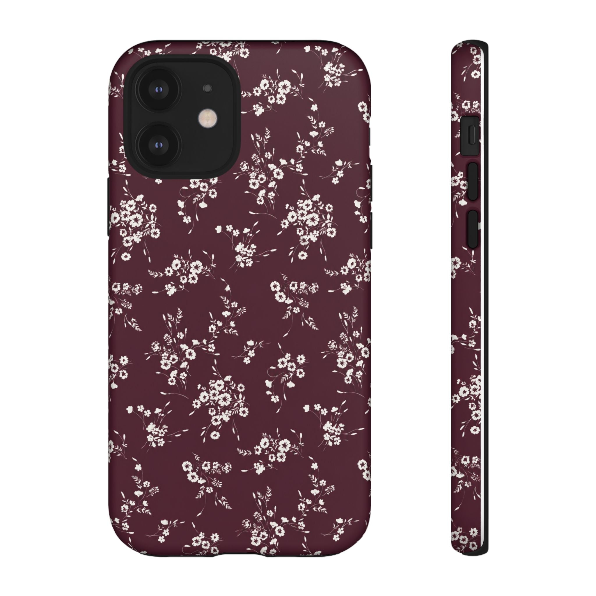 Burgundy Ditsy Floral Tough Case