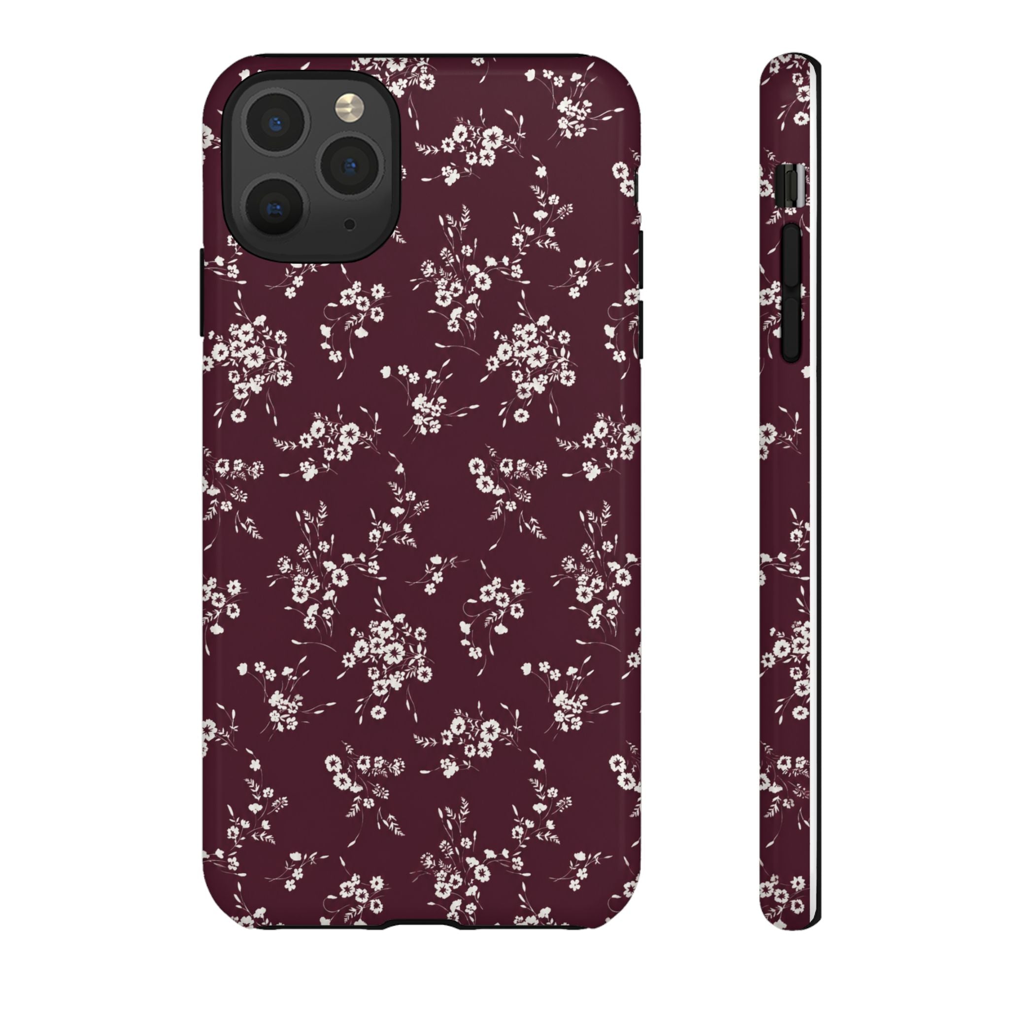 Burgundy Ditsy Floral Tough Case